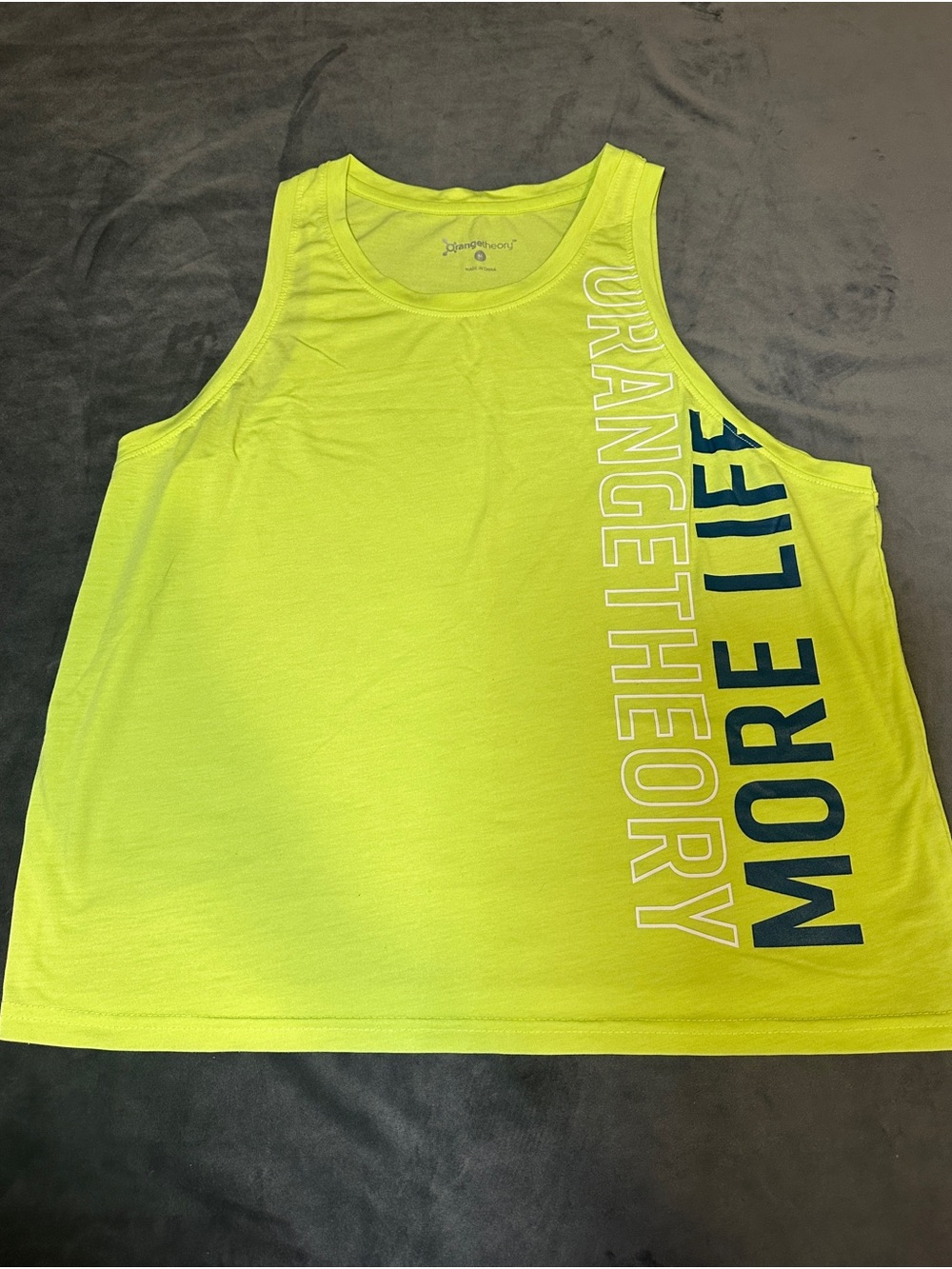 Orangetheory More Life Graphic Neon Yellow Tank